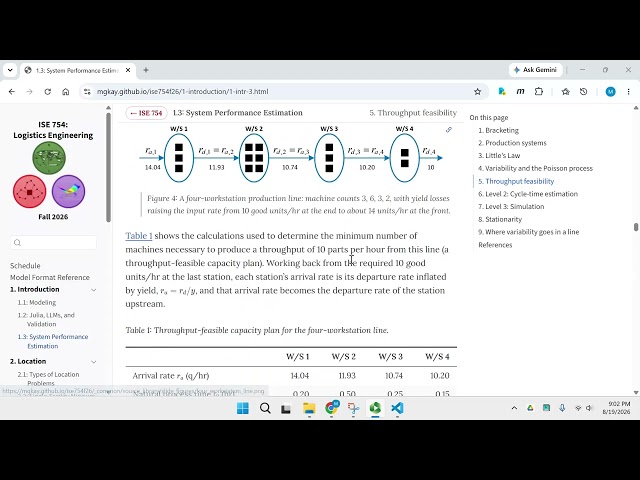 ISE 754 (Fall 2026) 1.3 System Performance Estimation