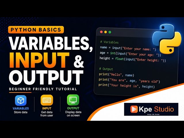 Python Tutorial 1: Variables, Input & Output Explained for Beginners 