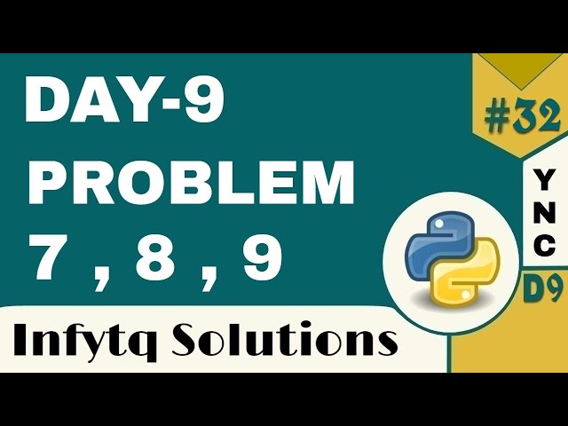 InfyTQ Programming Fundamentals Using Python | Day 9 Practice Problems