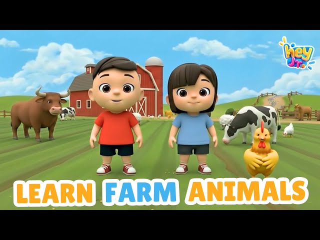 Kids Learn About Farm Animals | Fun & Interactive Learning | Hey Junior Kids