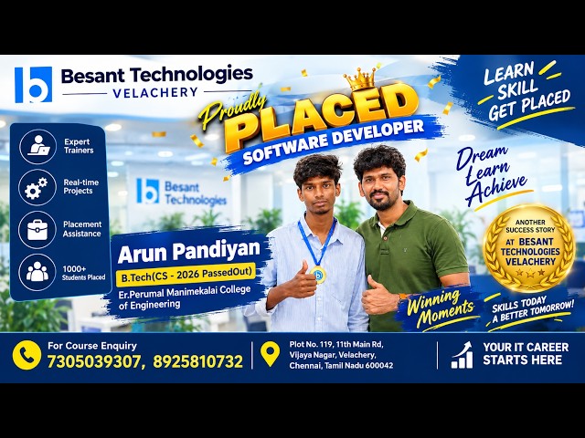 Best Full stack Training institute in Chennai | Arun pandi Success Story |Best IT Training institute