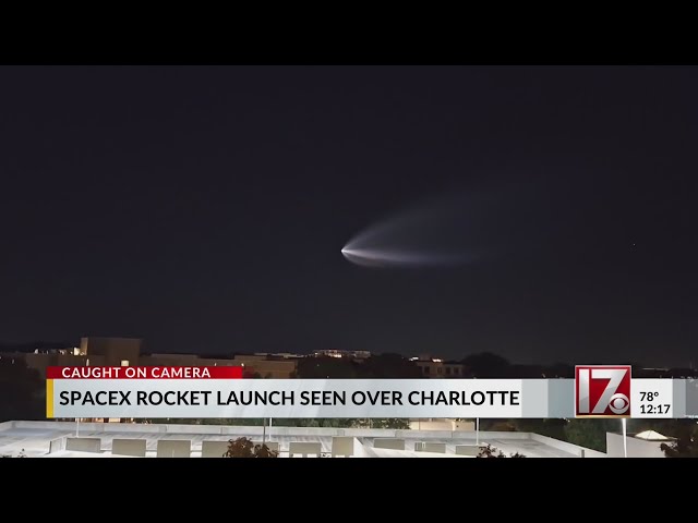 SpaceX rocket launch seen over North Carolina