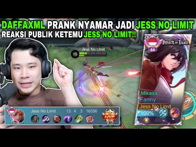 DAFFAXML PRANK CUDDING AS JESS NO LIMIT!! PUBLIC REACTION TO MEET JESS NO LIMIT!!