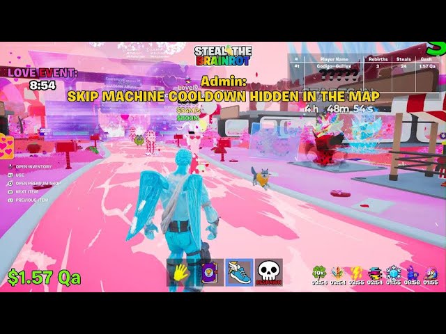 SECOND HIDDEN CODE IN STEAL THE BRAINROT FORTNITESKIP MACHINE CODE LOVE EVENT CODES