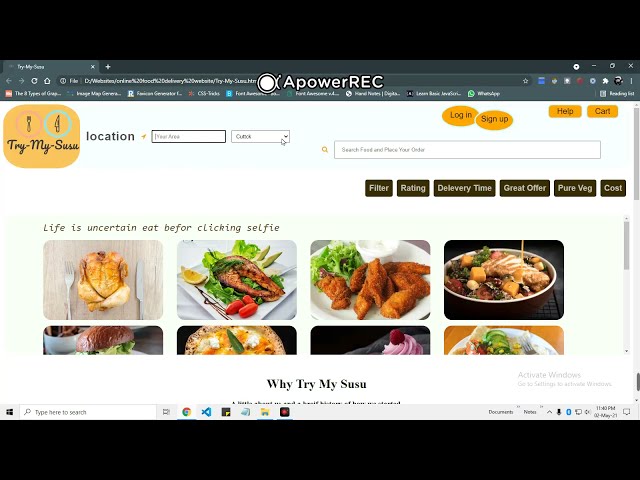 "Try-My-susu" Online Food Delivery website made using HTML, CSS and JavaScript