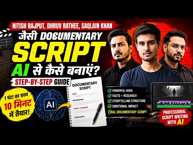 How to write a documentary script like Nitish Rajput using AI? (2026)