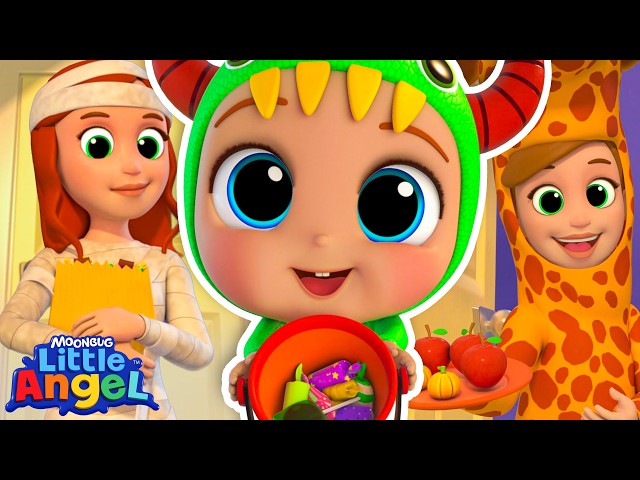 Choose A Door 🎃🍭 Baby John Learns to Trick or Treat! | Little Angel Nursery Rhymes & Kid Songs