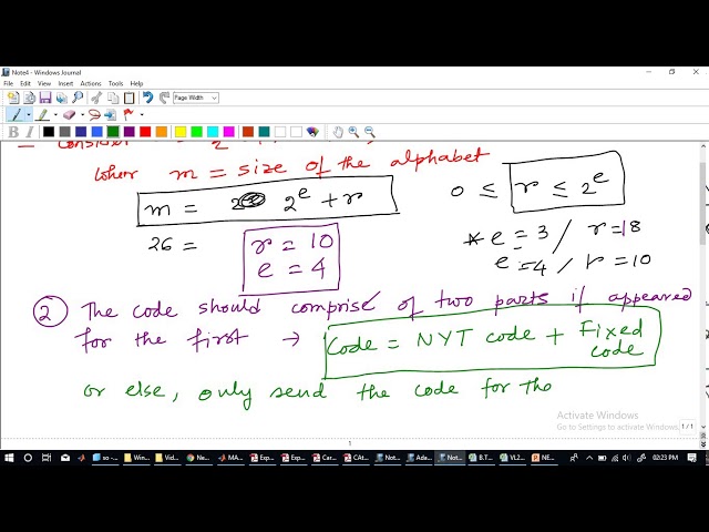 Lecture 16: Adaptive Huffman Encoding process
