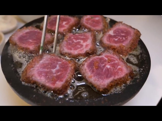 Global Kitchen & Crumb - Japanese style beef cutlet pan fried in butter - Restaurant Cooking