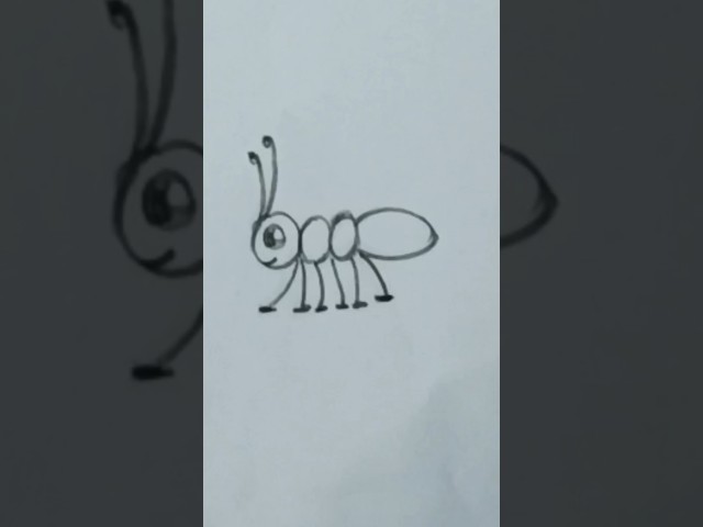 Drawing Ant 🐜 easy #simpledrawing #shortsdrawing