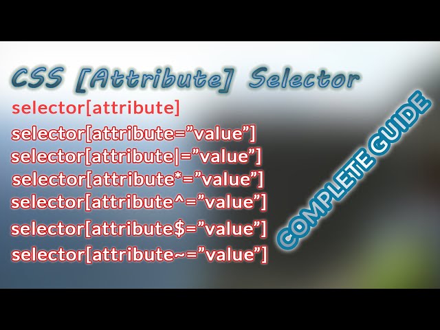 Attribute Selector Complete Guide in CSS | Web Development | The Quick Code