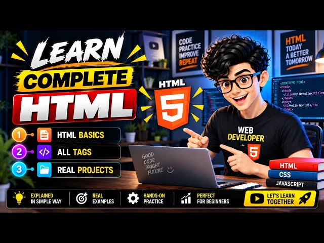 Learn Complete HTML | HTML Full Course for Beginners | Zero to Projects 💻