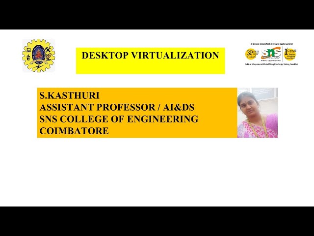 DESKTOP VIRTUALIZATION | CLOUD COMPUTING AND ITS APPLICATIONS | SNS INSTITUTIONS