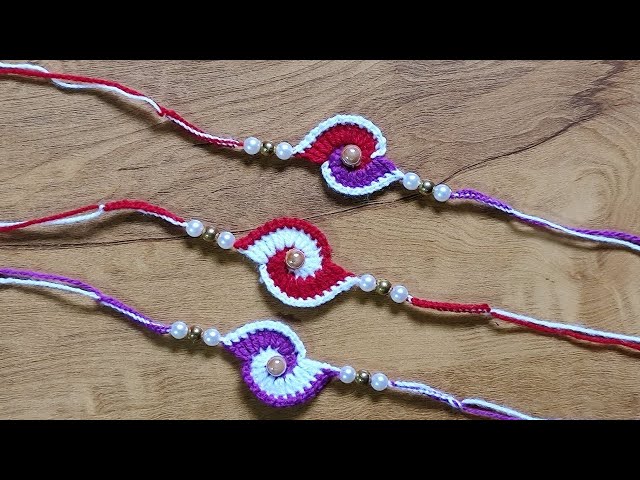 How to make a beautiful crochet Rakhi || New Rakhi design || How to make a beaded Rakhi #diy #rakhi