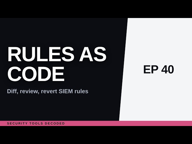 SIEM Detection Rules Version Control: Rules as Code