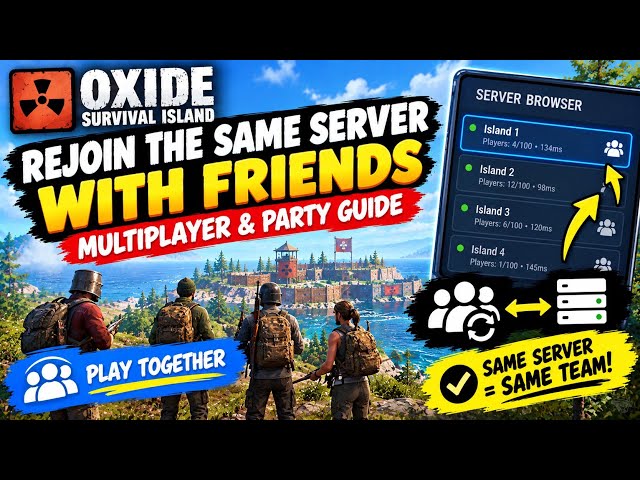How to Rejoin the Same Server with Friends in Oxide: Survival Island Multiplayer & Party Guide Tuto 