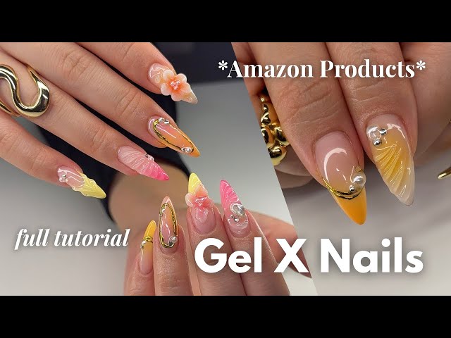 Watch me do a FULL Gel X Set ✨🍋 using *Amazon Products* | step-by-step