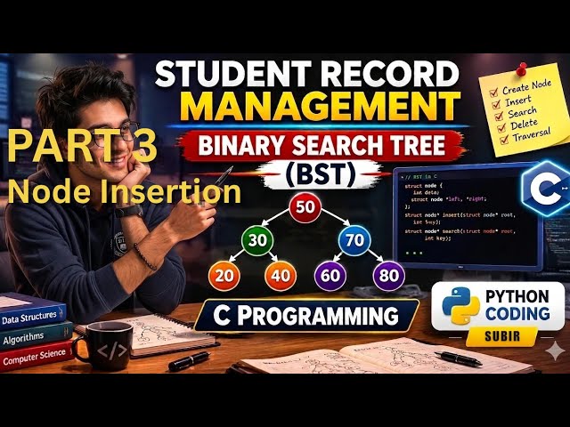 Binary Search Tree (BST) in C | Part 3 | Insertion Logic Explained Step by Step