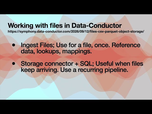Load & Query CSV and Parquet Files with SQL | Data Conductor