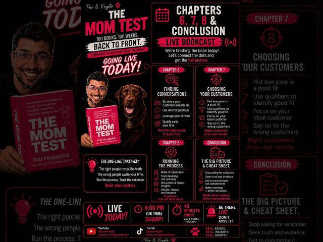We’re finishing The Mom Test TODAY! 16:30