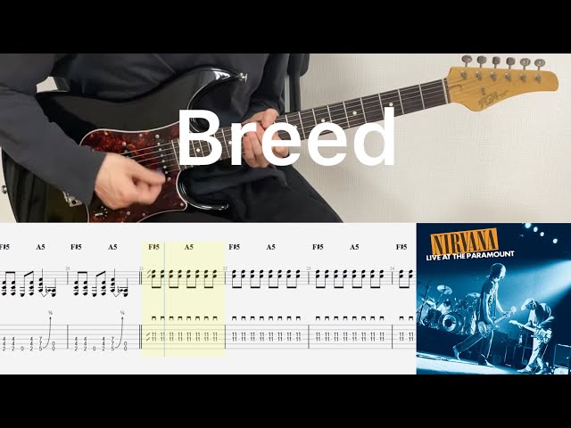 Nirvana - Breed (guitar cover with tabs & chords)