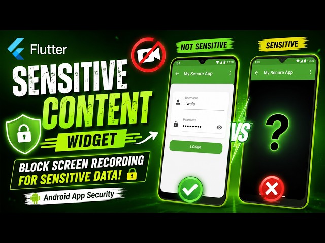 Flutter SensitiveContent Widget Tutorial | Block Screen Recording for Sensitive Data | IT WALA