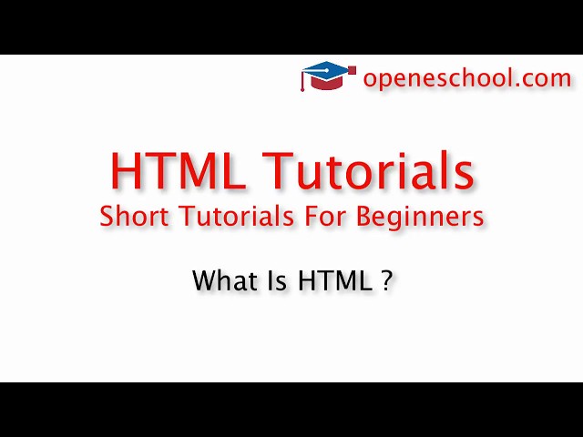 HTML Tutorials For Beginners - What is HTML