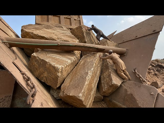 Huge Rocks Being Pushed Into a Stone Crusher | Extreme Stone Crushing Machine