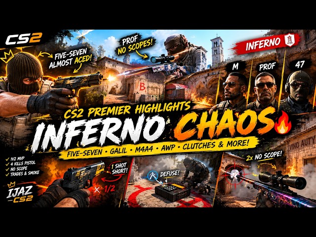 Five-Seven Almost Aced… Prof No Scopes… Inferno Chaos 🔥 | CS2 Premier Highlights