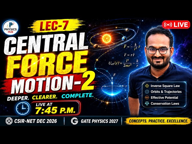 Lec-7  Central Force Motion- Part 1 | CSIR-NET December 2026 | GATE Physics 2027