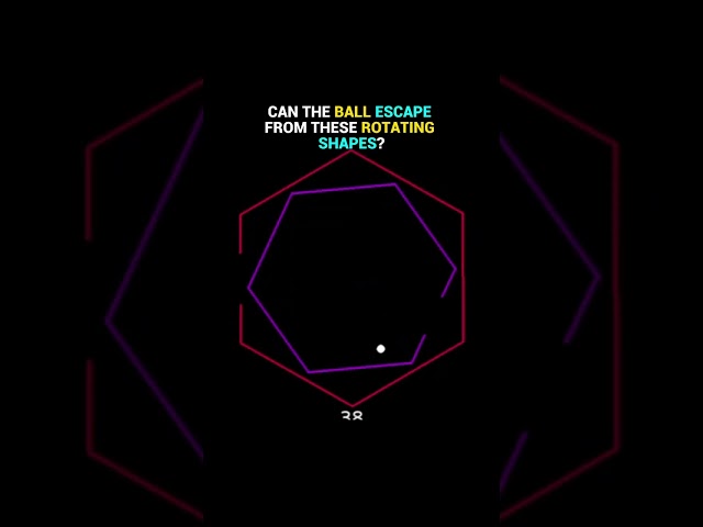 Ball escapes rotating hexagon maze #satisfying #simulation #satisfying