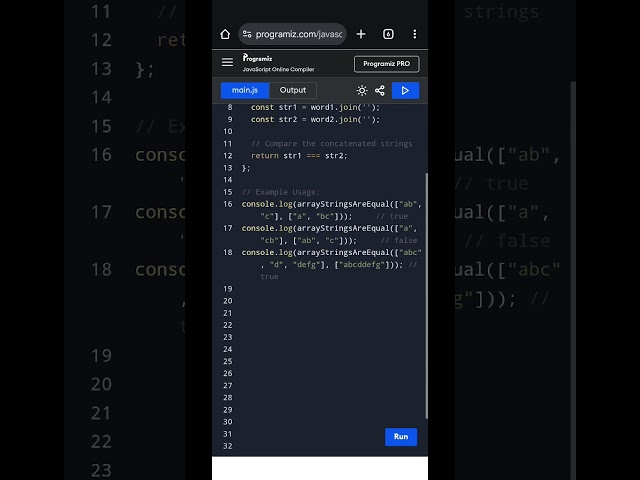 🧩 Check If Two String Arrays are Equivalent | LeetCode JavaScript Solution Explained Step-by-Step