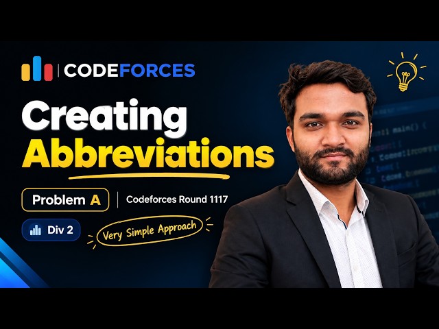 Creating Abbreviations | Problem A | Codeforces Round 1117 | Div 2 | Very Simple Approach