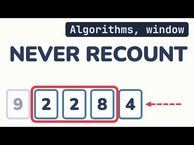 Sliding Window Algorithm: Add One, Drop One, and Why That's One Pass