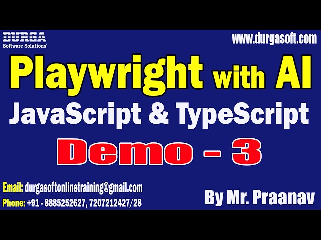 Playwright with AI JavaScript & TypeScript tutorials || by Mr. Praanav On 10-07-2026 @8PM (IST)
