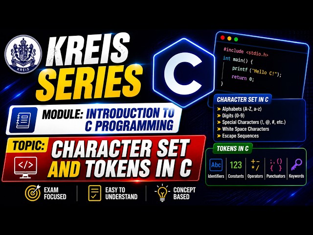 KREIS Computer Science | Module 1: Introduction to C Programming | Character Set and Tokens in C