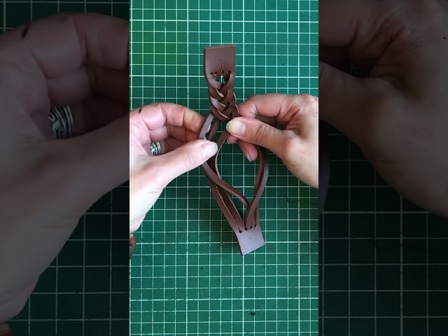 Leather Mystery Braid Bracelet Tutorial #leathercraft #creative #shorts #braidedbracelet #tutorial