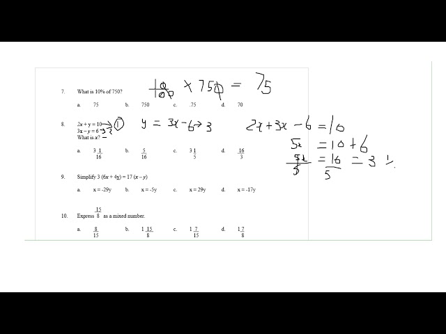 JDF MATH ENTRANCE TEST PREPARATION