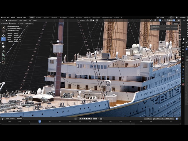 Titanic modeling process. Blender Time-Lapse