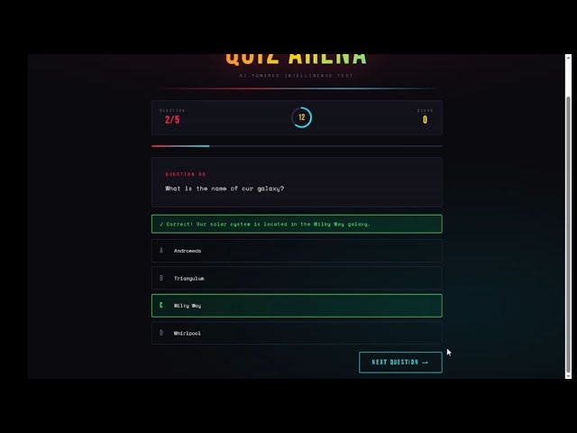 Programming a quiz application 