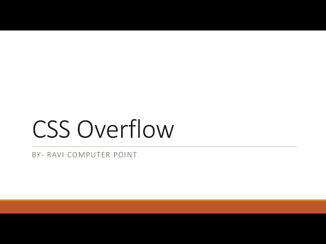 17. Overflow Properties in CSS | Ravi Computer Point