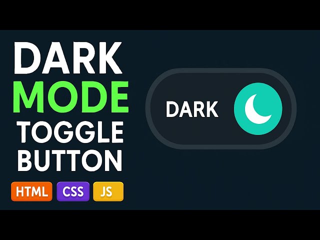 Dark Mode Toggle Button Using HTML, CSS & JavaScript | Beginner Web Dev Tutorial