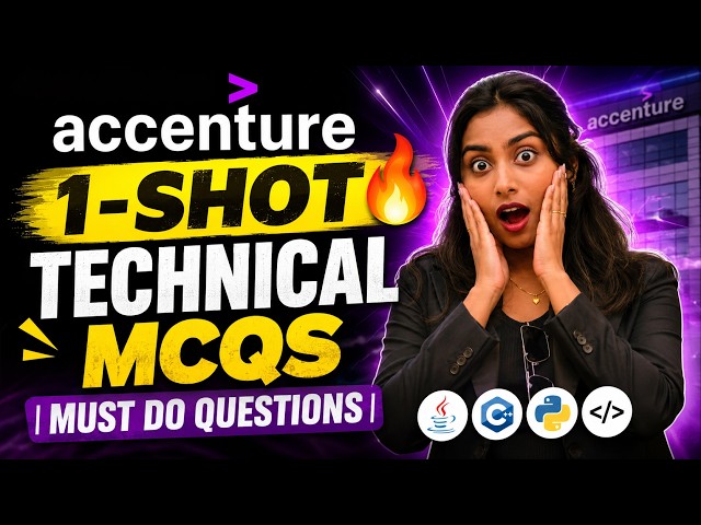 Accenture 1-Shot Technical Assessment MCQ | Batch 2027 | Must Do Questions