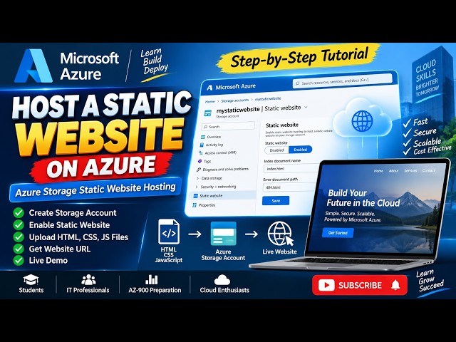How to Host a Static Website in Azure | Azure Storage Static Website Hosting | Step-by-Step