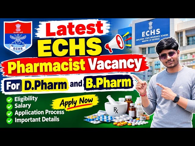 Latest ECHS Pharmacist Vacancy | Latest ECHS Pharmacist Jobs #pharmacistjob #latestjobs #echsjobs 