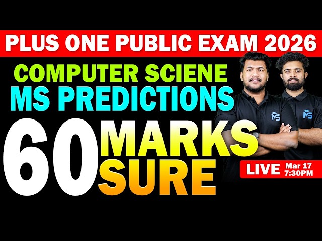 Plus One Public Exam 2026 | Computer Science MS Predictions 60 Marks Sure | LIVE | MS SOLUTIONS