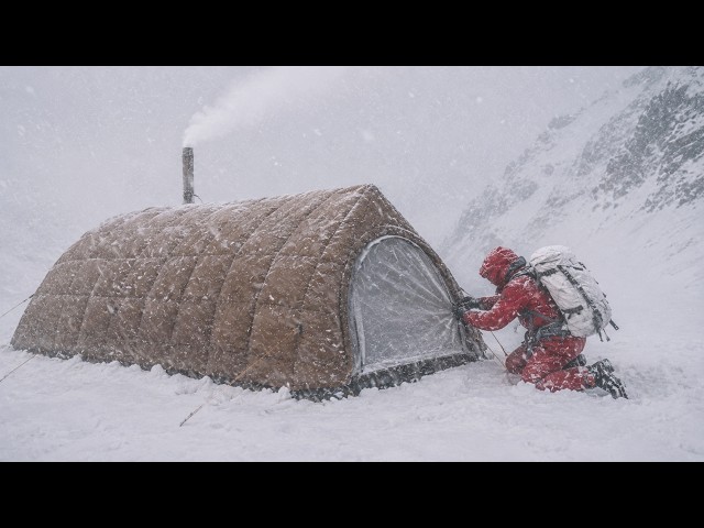 CAMPING in a Blizzard -  Survived SNOWSTORM - Tent Camp in Heavy Snow