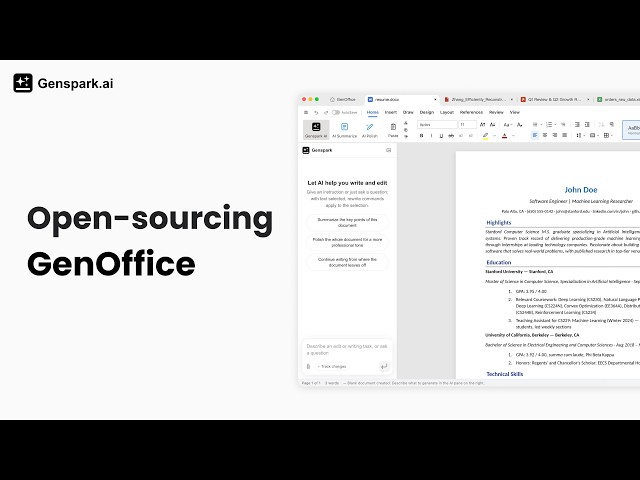 🚀 Meet GenOffice — the world's first full-featured open-source AI Office