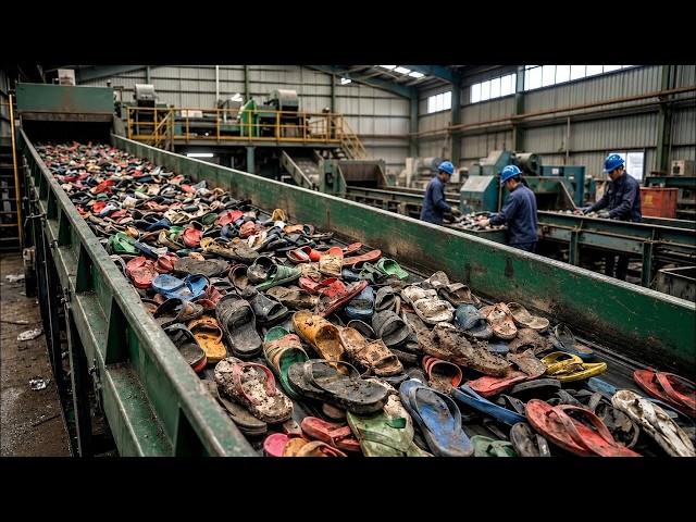 How Millions of Old Shoes Are Recycled Into Gym Mats – Amazing Factory Process