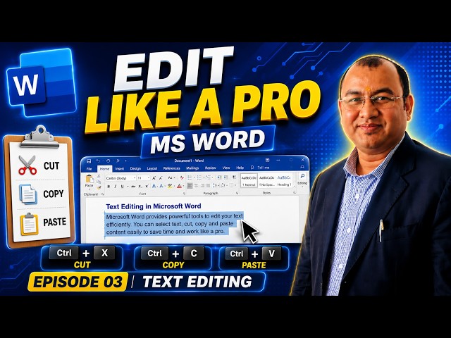 MS Word Complete Course | Episode 3 | Select, Cut, Copy & Paste Text | Hindi Tutorial